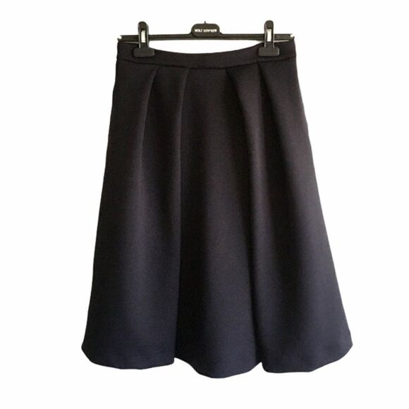 PINK TARTAN A-Line Full Pleated Midi Flare Skirt Black 4 - Picture 1 of 5